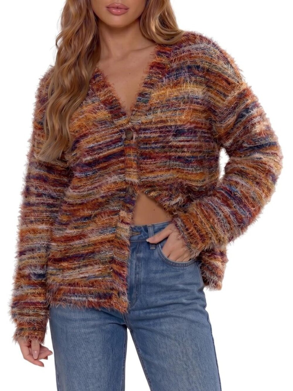 Cardigan Sweaters for Women Lightweight Long Sleeve Striped Sweater
